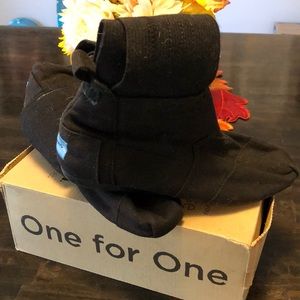 Tom's black wrap boots